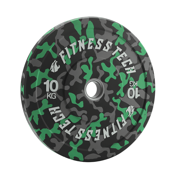 Set de 150kg Disco Bumper Plate Camuflaje Flecks Alta Resistencia