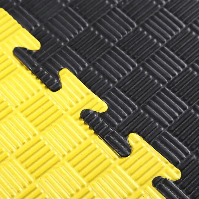 SET 30 Unidades de Tatami Profesional Puzzle 100x100x2 cm Negro y Amarillo