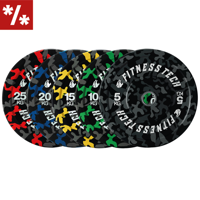 Disco Bumper Plate Camuflaje Flecks Alta Resistencia