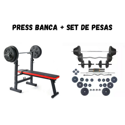 Banco musculación multiestación con rack para pesas reclinable Fitness Tech